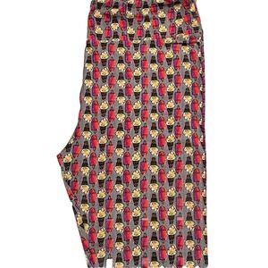 Lularoe Leggings Tall & Curvy 12-18 Ice Cream Cones Popsicle Chevron HTF Rare